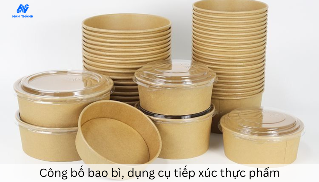 Công bố bao bì, dụng cụ tiếp xúc thực phẩm kiểm nghiệm và hồ sơ cần có