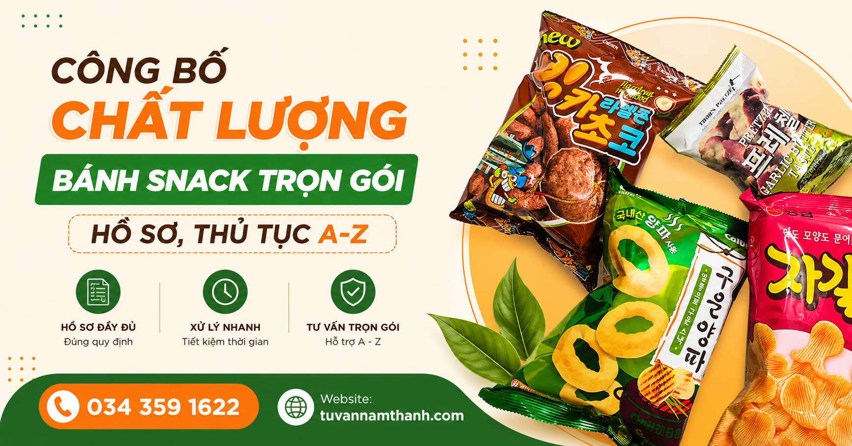 Công bố chất lượng bánh snack trọn gói Hồ sơ, thủ tục A–Z Công bố chất lượng bánh snack trọn gói Hồ sơ, thủ tục A–Z