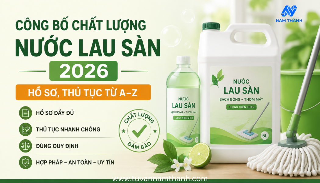 Công bố chất lượng nước lau sàn 2026: Hồ sơ, thủ tục từ A–Z Công bố chất lượng nước lau sàn 2026: Hồ sơ, thủ tục từ A–Z