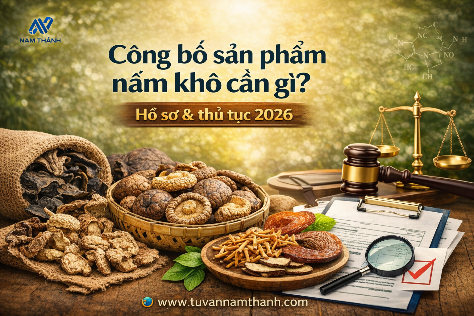 Công bố sản phẩm nấm khô cần gì Hồ sơ và thủ tục 2026