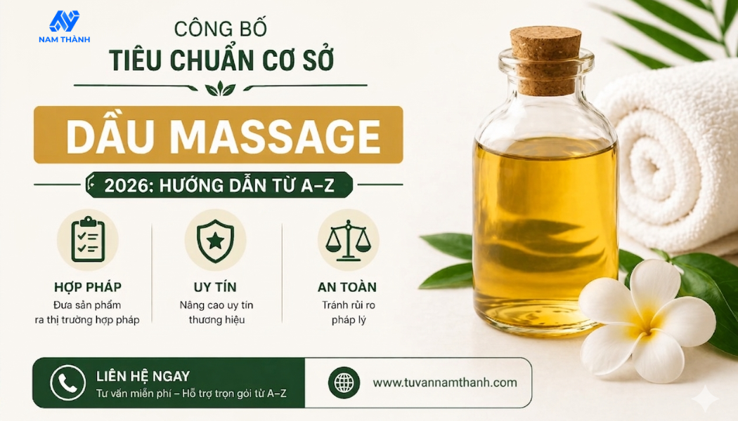Công bố tiêu chuẩn cơ sở dầu massage 2026