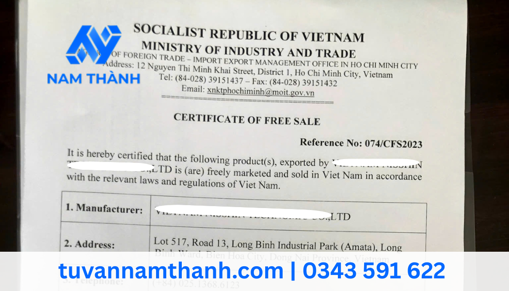 Hướng dẫn cấp giấy chứng nhận lưu hành CFS cà phê mới nhất