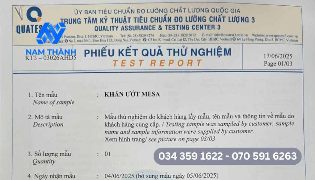 Quy trình kiểm nghiệm sản phẩm khăn ướt mới nhất 2025