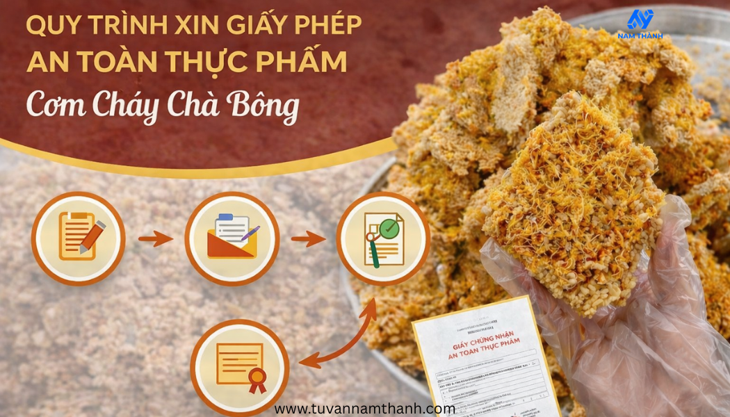 Quy trình xin giấy phép an toàn thực phẩm cơm cháy chà bông