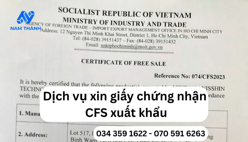 Thủ tục xin giấy chứng nhận lưu hành tự do CFS trà túi lọc 2025