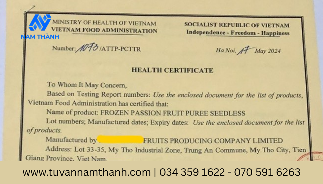 Thủ tục xin giấy chứng nhận y tế HC cho gạo xuất khẩu 2025